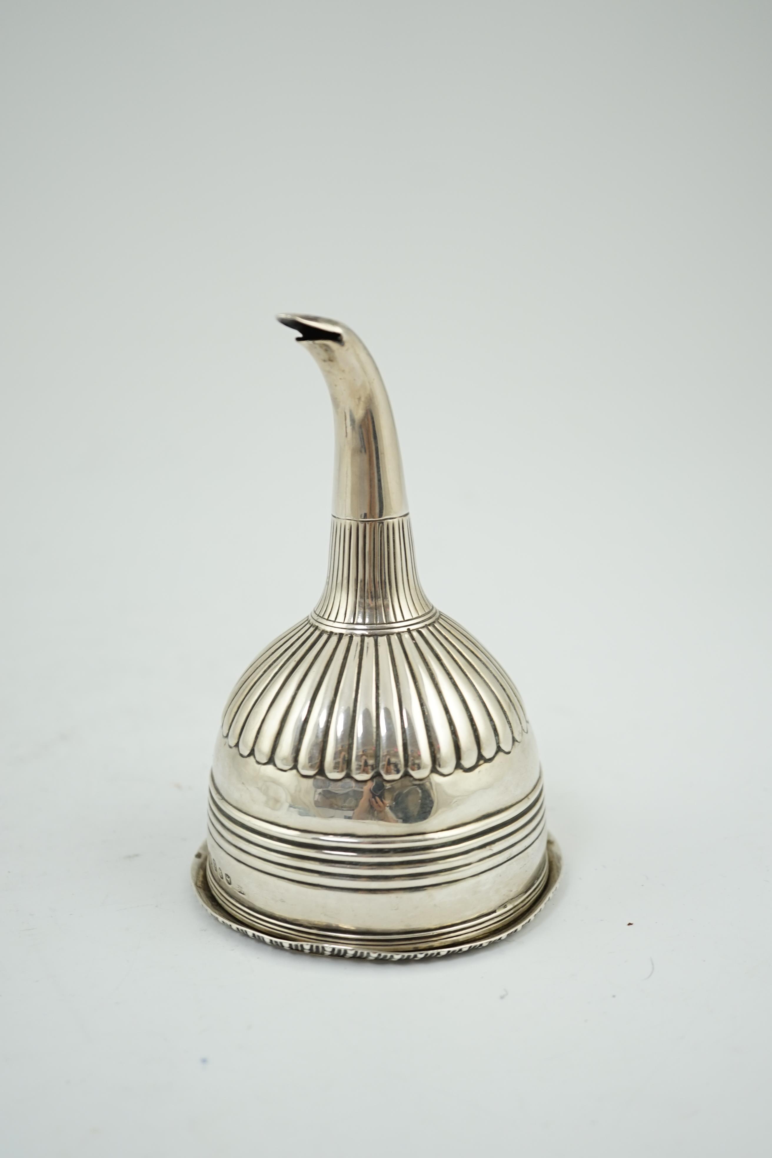 A late George III silver wine funnel, by William Stroud?